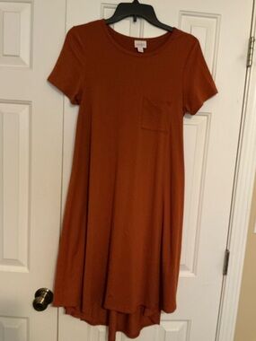 Lularoe NWOT Solid Dark Orange Hi-low  Carly Swing Dress